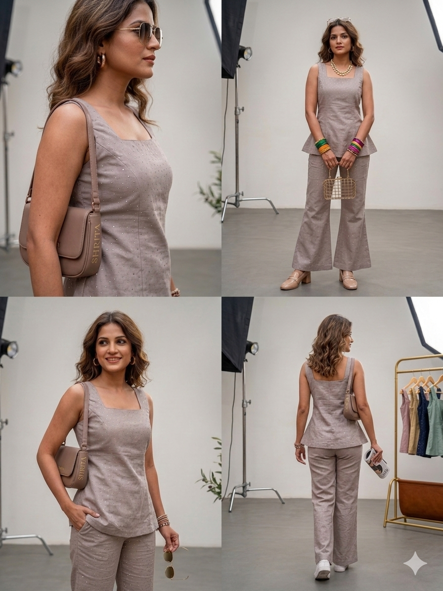 Beige kaira co-ord set