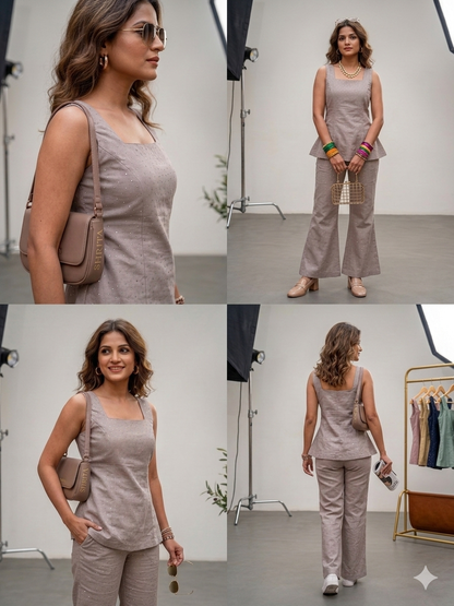 Beige kaira co-ord set